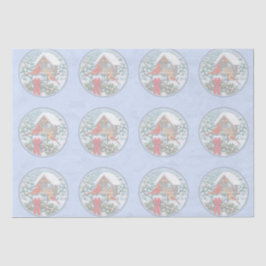 Papel De Seda Banquete de Natal dos Cardinals Azul