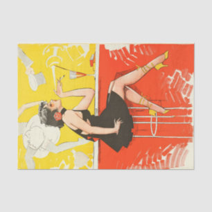 Papel De Seda Bar Arte Deco Flapper Dancing Cena de 1920 Gatsby