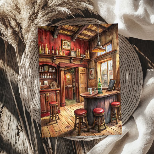 Papel De Seda Bar oeste selvagem de cowboy ocidental em prairie (Western cowboy wild west bar in prairie tissue paper)