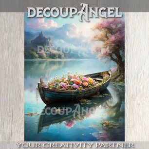 Papel De Seda Barco Romântico - Desligar -