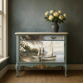Papel De Seda Barcos à Beira-Mar Decoupage