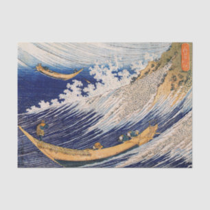 Papel De Seda Barcos de Pesca do Oceano Hokusai Ondas