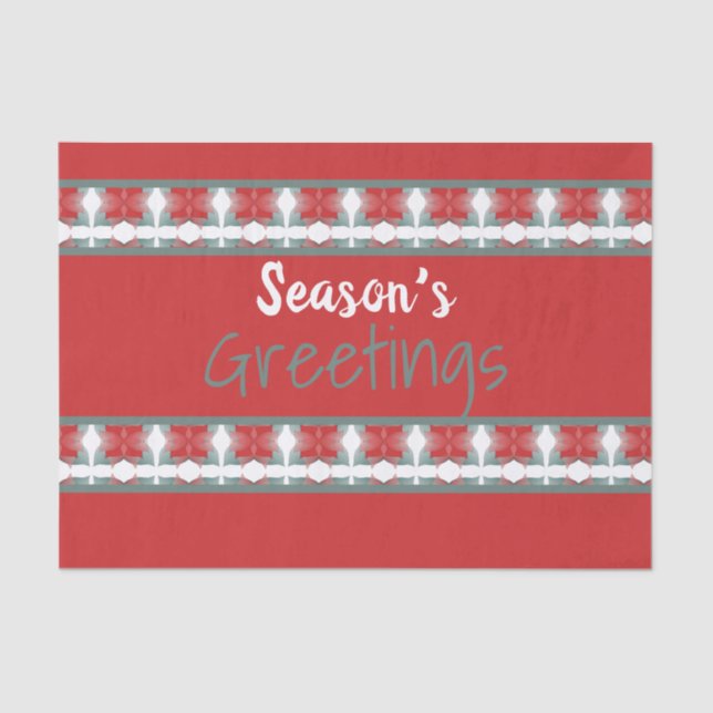 Papel De Seda Barn Red e Turquoise (Frente )