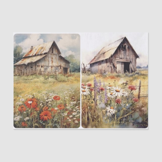 Papel De Seda Barns resistentes antigos (Frente )