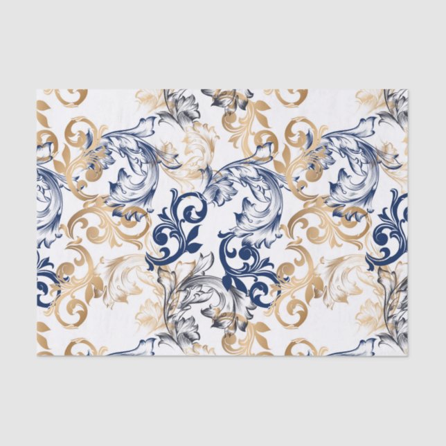 Papel De Seda Baroque-Style Retro Classic Pattern  (Frente )
