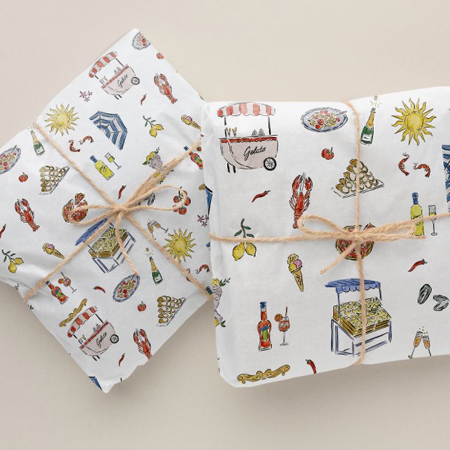 Papel De Seda Barrafa de Verão italiana mediterrânica (Criador carregado)