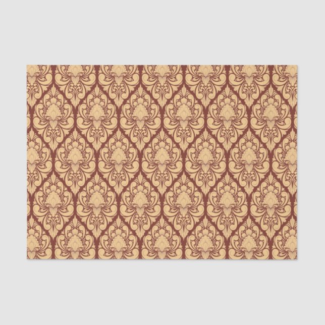 Papel De Seda Barroco Damask Brocade em Qualquer Decúmulo (Frente )