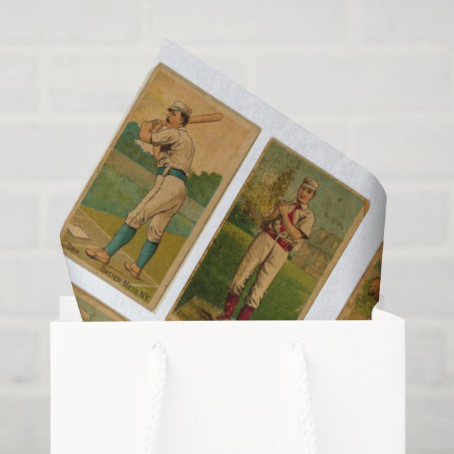 Papel De Seda Baseball Antigo (Sacola de presentes)