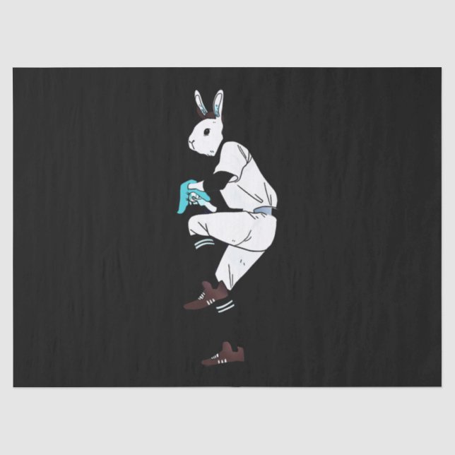 Papel De Seda Baseball Lover | Eu sou o coelho que sabe jogar be (Frente )