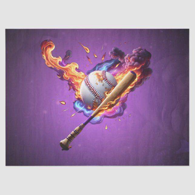 Papel De Seda Baseball no Fogo. (Frente )