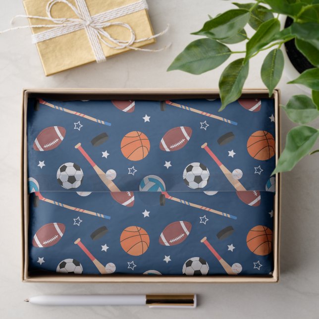 Papel De Seda Baseball sports Pattern  (Presente)