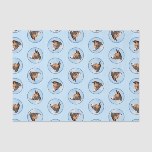 Papel De Seda Basenji Painting Chestnut Red Brindle — Arte Cacho (Frente )