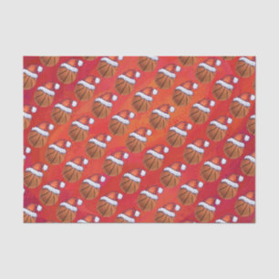 Papel De Seda Basquete no padrão Santa Hat