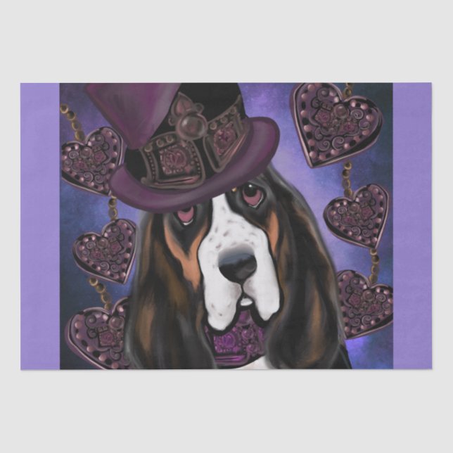 Papel De Seda Basset Hound STEAMPUNK (Frente )