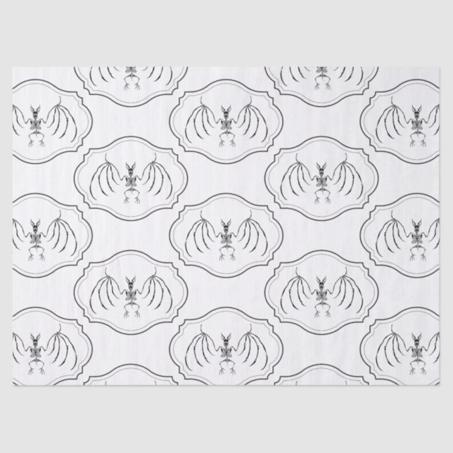 Papel De Seda Bat Skeleton Gótico Spooky (Frente )