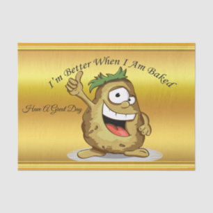Papel De Seda Batata do personagem de desenho animado com cabelo