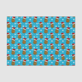Papel De Seda Batatas de Natal Usando Chapéus de Papai Noel