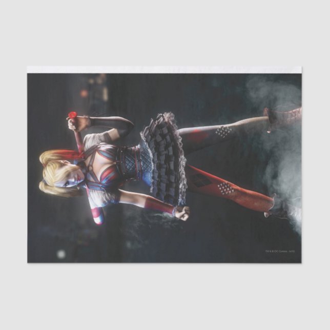 Papel De Seda Batman Arkham Knight | Harley Quinn com Bat (Frente )