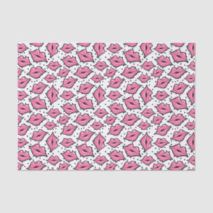 Papel De Seda Batom do beijo do bordo & distribuidor cor-de-rosa