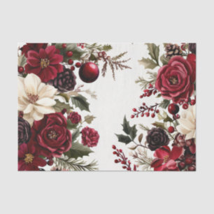 Papel De Seda baubles coloridos de natal com flores
