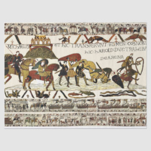 Papel De Seda BAYEUX TAPESTRY William no Mont Santo-Michel