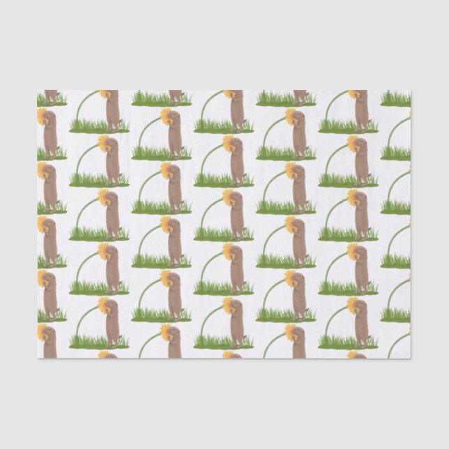 Papel De Seda BD de cãozinho da pradaria (Frente )