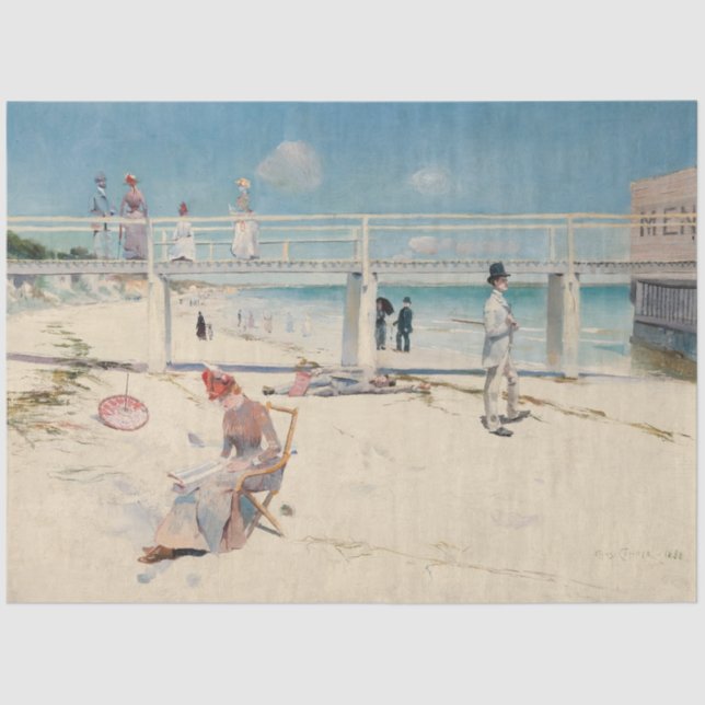 Papel De Seda Beach Scene (Holiday at Mentone) (Arte australiana (Frente )