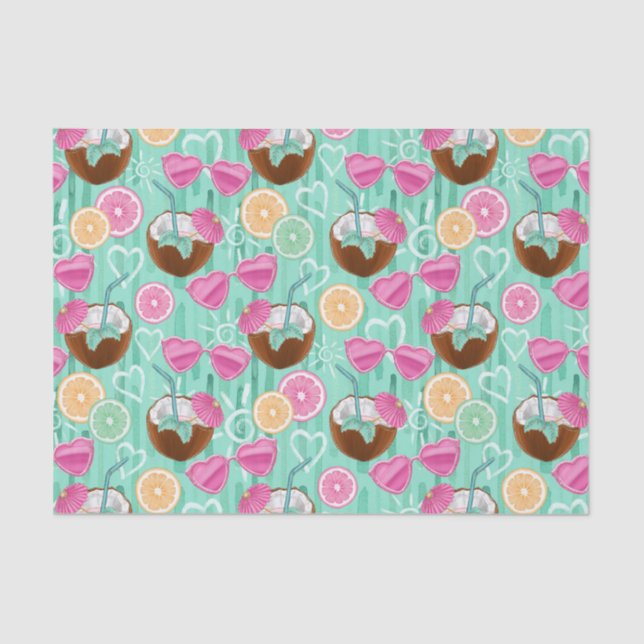 Papel De Seda Beach Summer Pattern  (Frente )