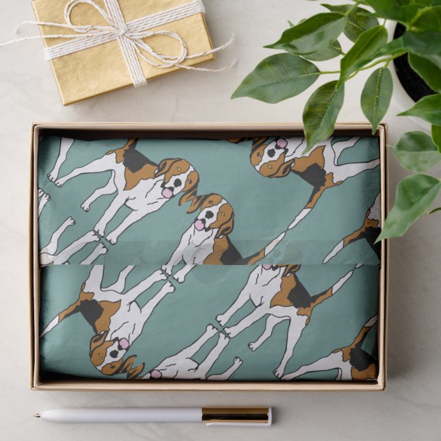 Papel De Seda Beagle Boa Sorte  (Presente)