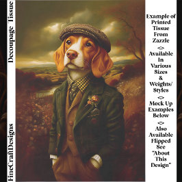 Papel De Seda Beagle Country Gentleman Paisagem EX9L Decoupagem