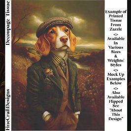 Papel De Seda Beagle Country Gentleman Paisagem EX9R Decoupagem