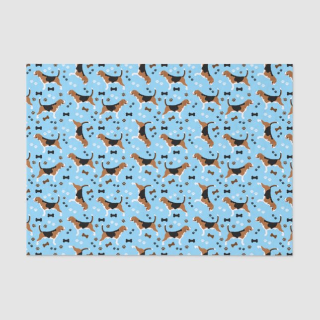Papel De Seda Beagles Dog Pattern Cute Beagle (Frente )