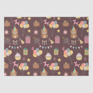 Papel De Seda Bear Birthday