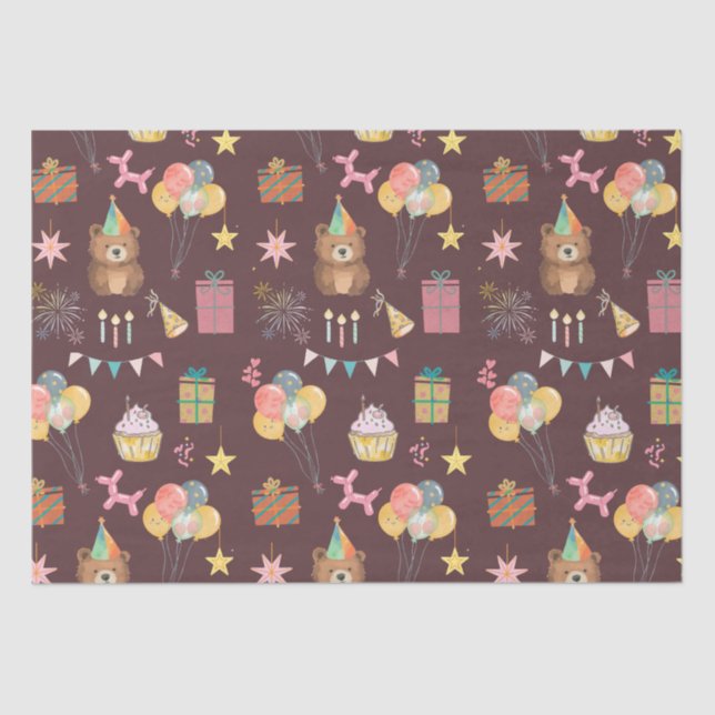 Papel De Seda Bear Birthday (Frente )