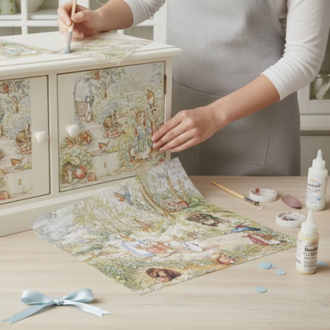 Papel De Seda Beatrix Potter Peter o Coelho Amigos do Jardim (Criador carregado)