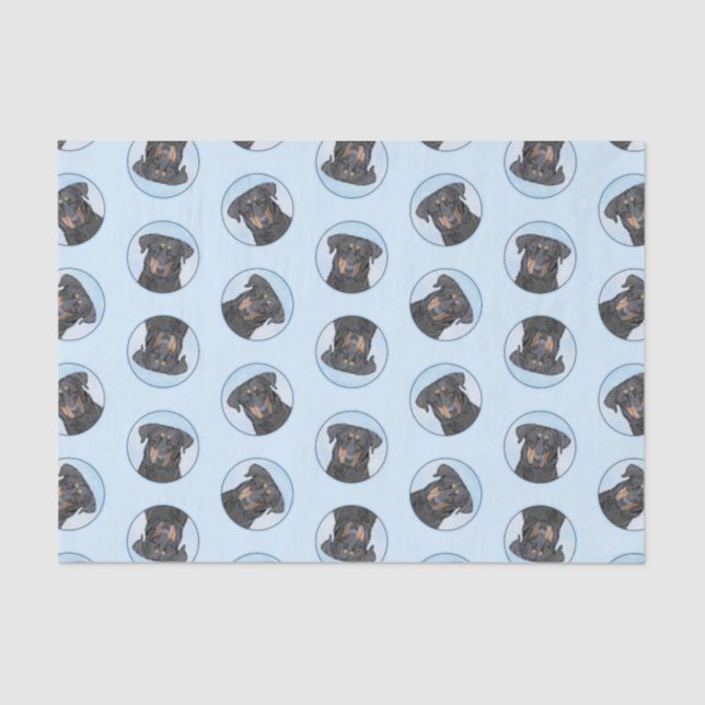 Papel De Seda Beauceret Black and Tan Painting Sheepdog Art (Frente )