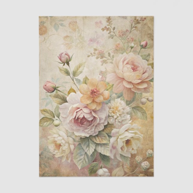 Papel De Seda Beautiful Boquet of Pastel Flowers Background (Frente )