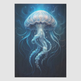 Papel De Seda Beautiful Giant Blue Ocean Jelly Fish Decoupage