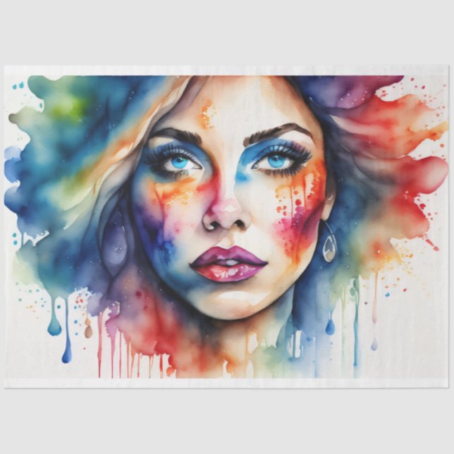 Papel De Seda Beautiful peaceful Woman OFDT no3 Tissue paper (Frente )