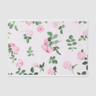 Papel De Seda Beautiful Shabby Chic Pink Roses Tissue Paper