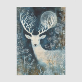 Papel De Seda Beautiful White Deer Cyanotype Printing