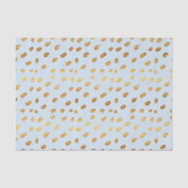 Papel De Seda Bebê Azul e Dourado (Frente )