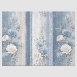 Papel De Seda Bebê Blue Stripe & Lace