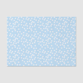 Papel De Seda Bebê branco, azul e constipação branca / Polkadots