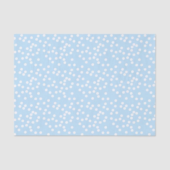 Papel De Seda Bebê branco, azul e constipação branca / Polkadots (Frente )