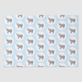 Papel De Seda Bebê Elefante Azul