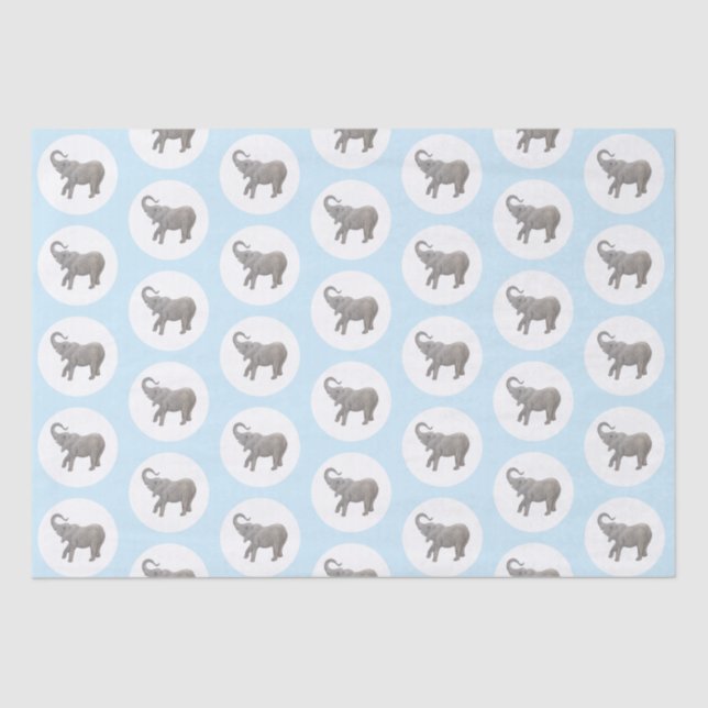 Papel De Seda Bebê Elefante Azul (Frente )