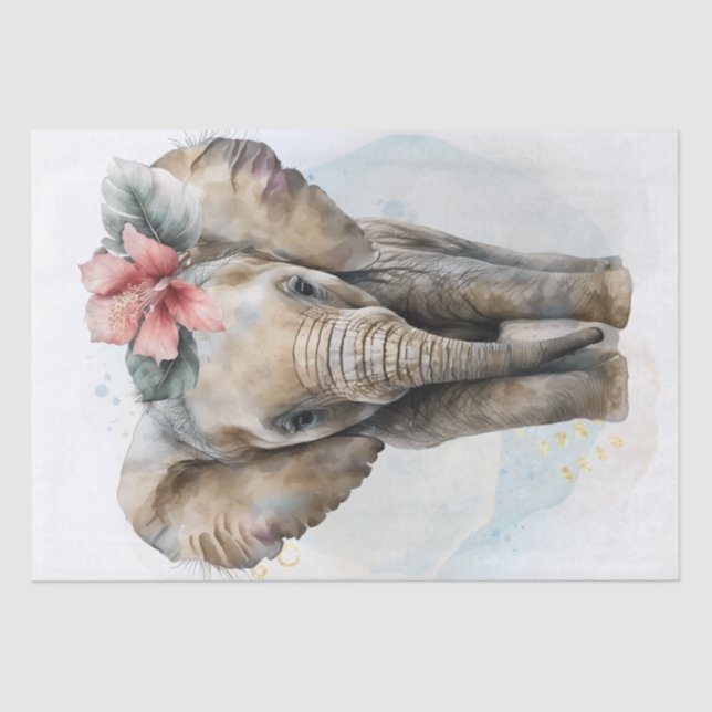 Papel De Seda Bebê elefante bonito (Frente )