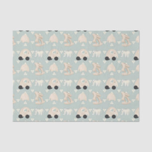 Papel De Seda Bebê Elefante Verde Estampado