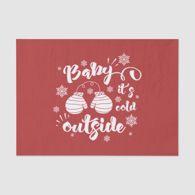 Papel De Seda Bebê está frio fora das luvas bonitinhas inverno (Frente )